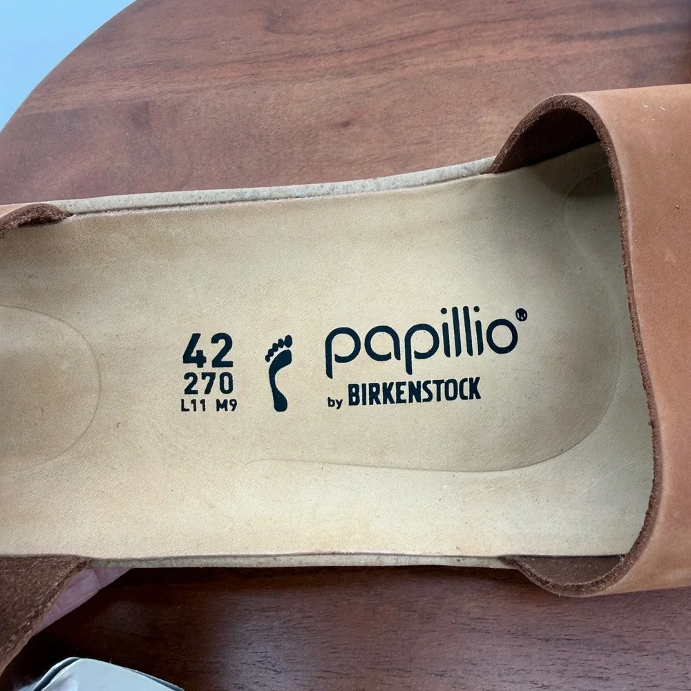 Papillio Birkenstock Glenda Sandals Womens Pecan Brown Nubuck Platform 42 L11 M9